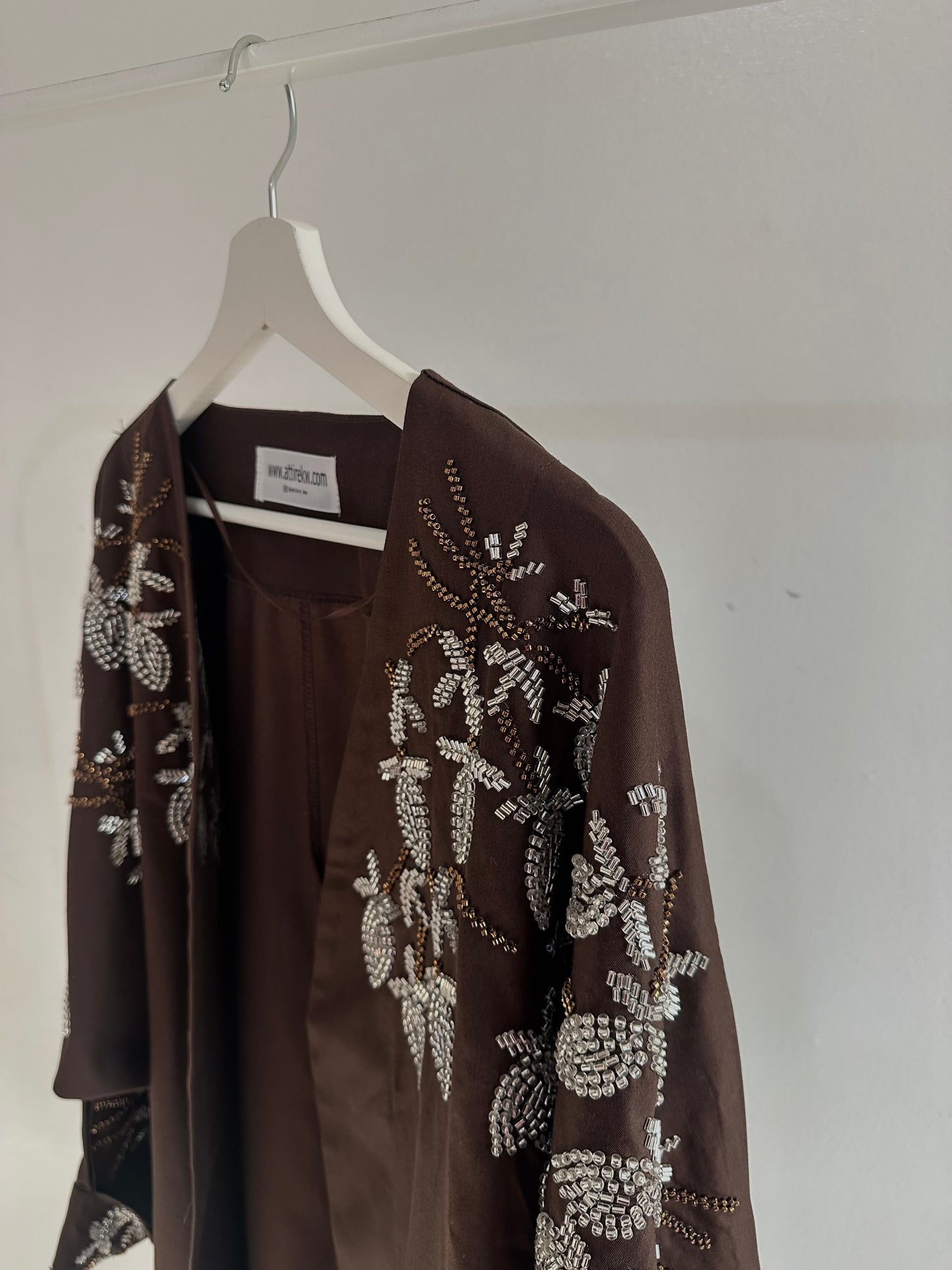 Brown embellished cardigan