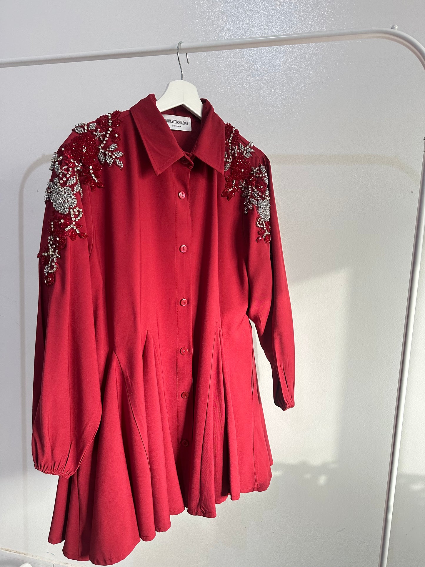 Red embillised dress