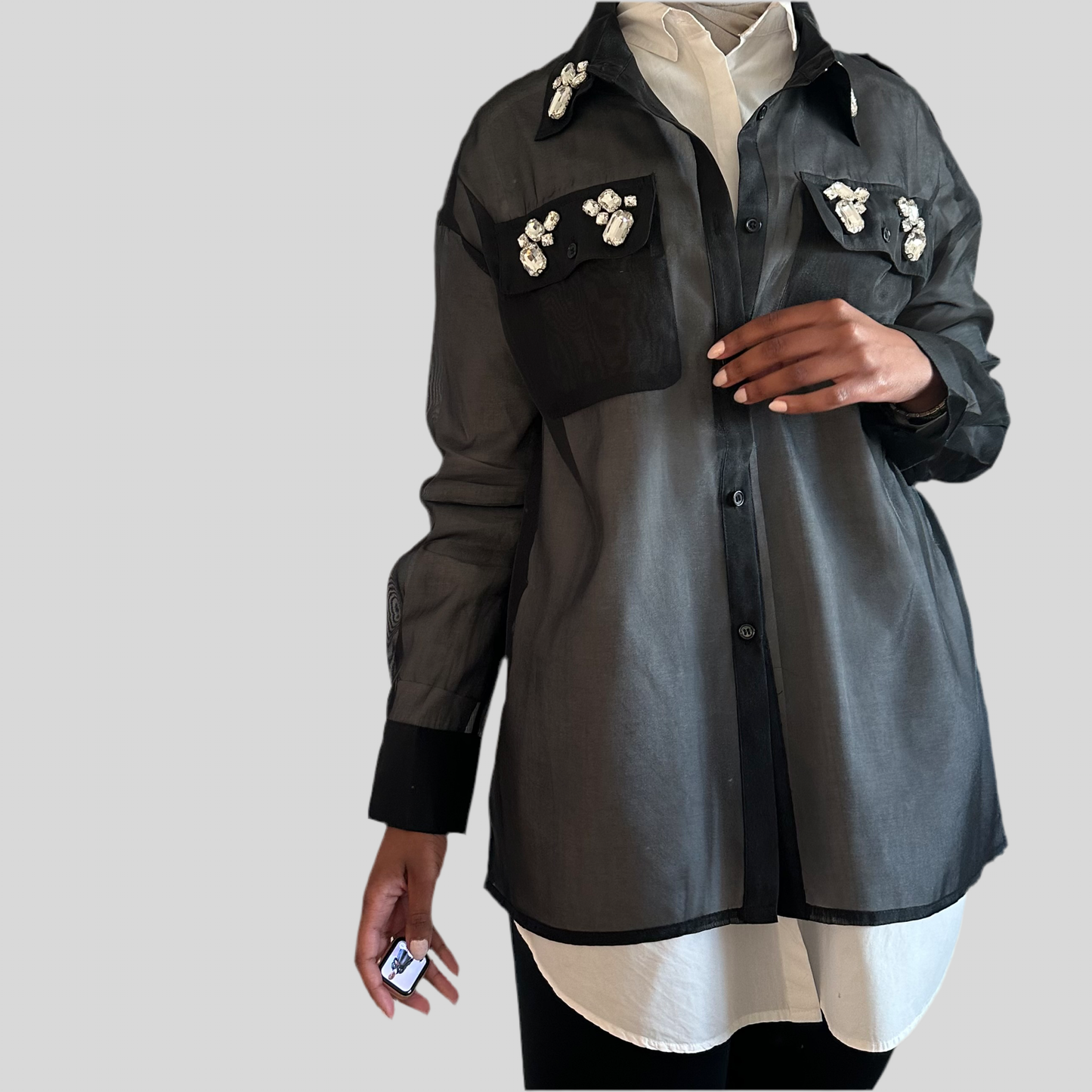 Organza black shirt