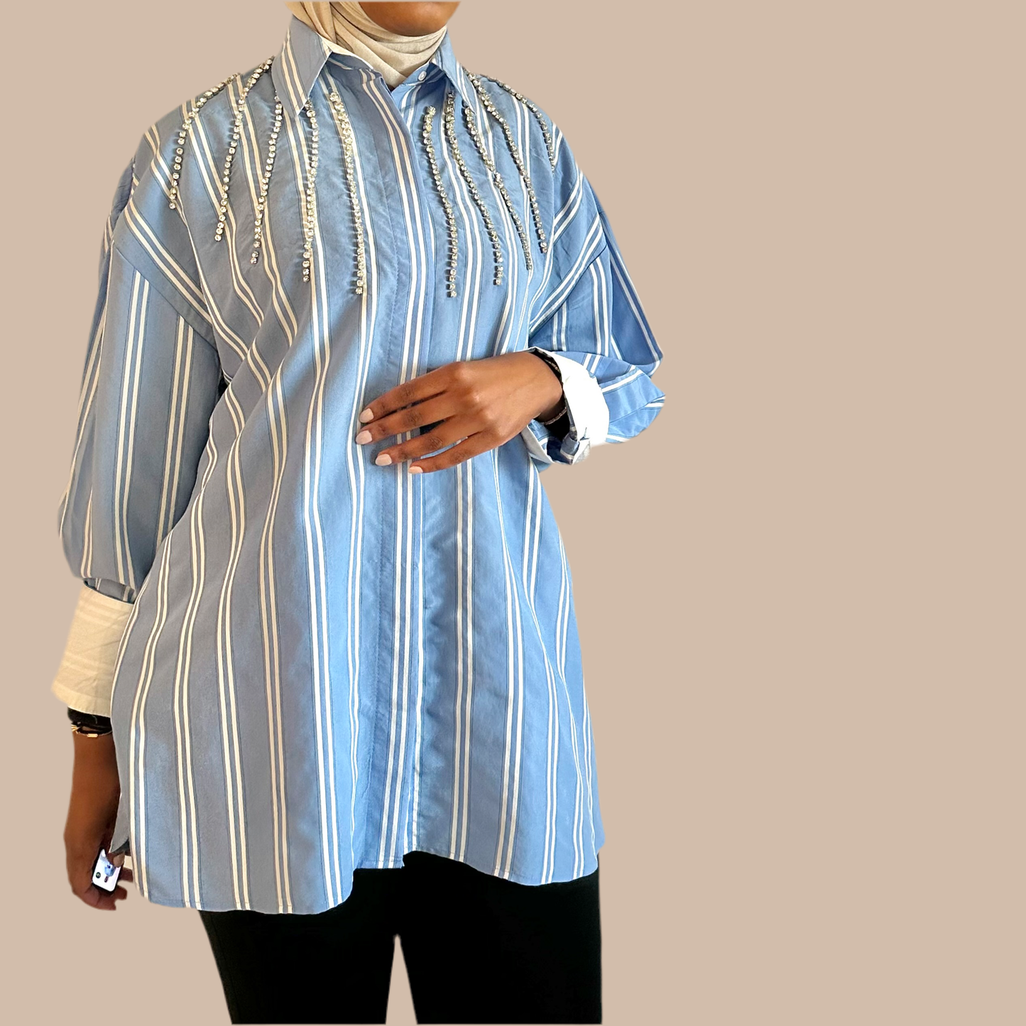 Lines embellished shirt